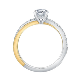 18KPD Yellow & White Gold .76ctw Canadian Diamond Ring w Crossover Sides