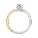 18KPD Yellow & White Gold .76ctw Canadian Diamond Ring w Crossover Sides