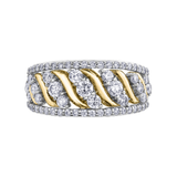10K White & Yellow Gold 1.00ctw Diamond Envy Multi-Row Twist Band