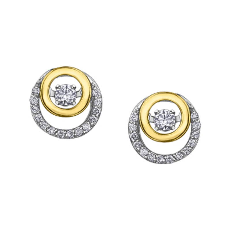 10K White & Yellow Gold .203ctw Canadian Diamond Pulse 'Northern Dancer' Studs