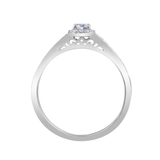 10K White Gold .256ctw Canadian Diamond Halo Ring w Sides