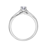 14K White Gold .41ctw Canadian Diamond Ring w Channel Sides