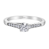 14K White Gold .41ctw Canadian Diamond Ring w Channel Sides