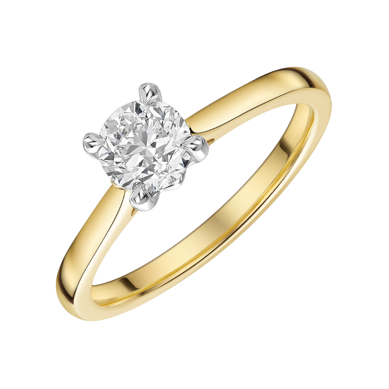 10K Yellow & White Gold .73ct Canadian Diamond Solitaire Ring