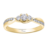 10K Yellow Gold .33ctw Canadian Diamond Ring w Twisted Band & Channel Sides