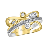 14K Yellow & White Gold .444ctw Canadian Diamond Crossover Geometric Ring