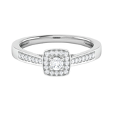 10K White Gold .19ctw Illuminaire Diamond Halo Ring