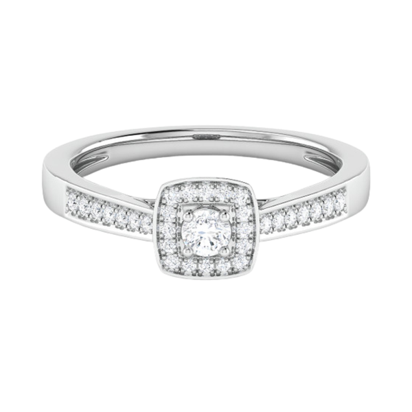10K White Gold .19ctw Illuminaire Diamond Halo Ring