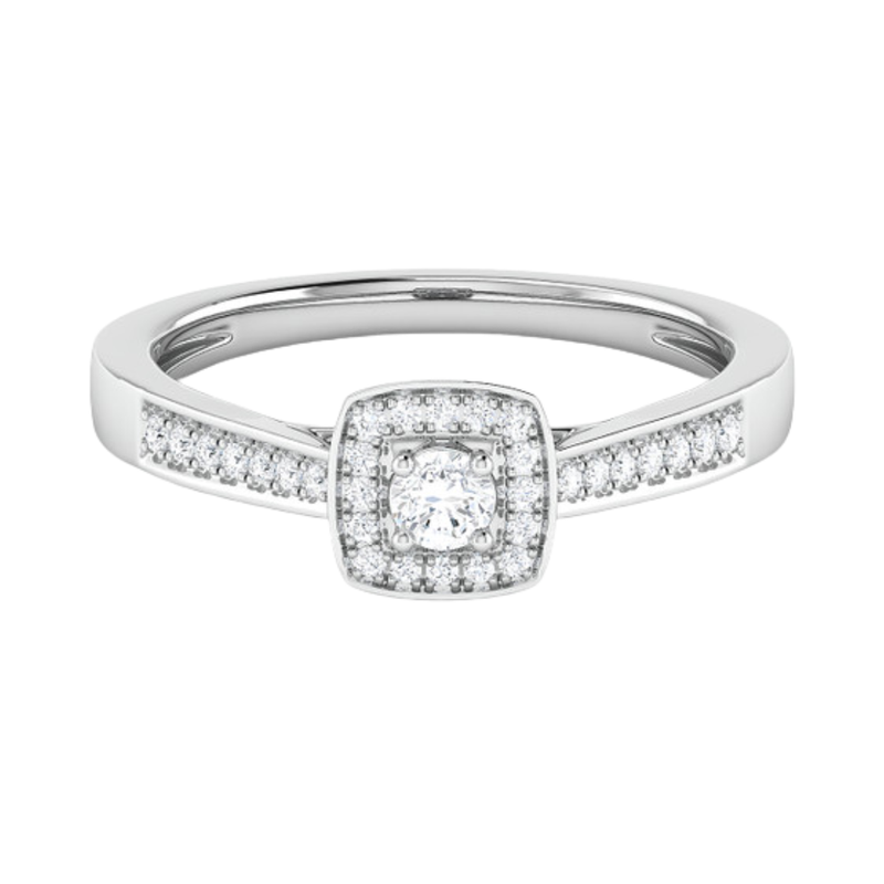 10K White Gold .19ctw Illuminaire Diamond Halo Ring