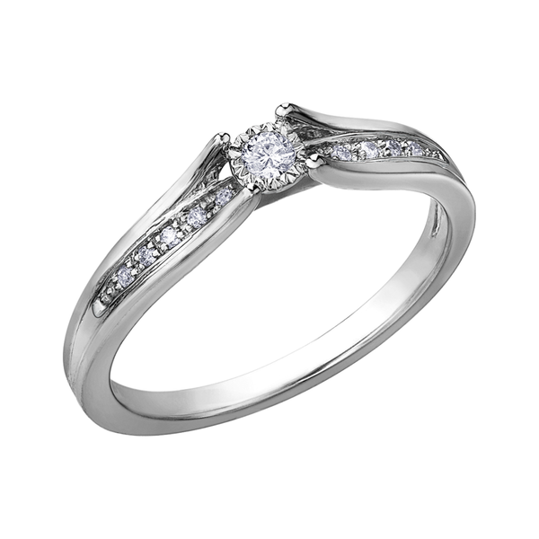 10K White Gold .10ctw Diamond Illuminaire Ring