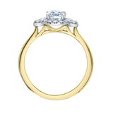 14K Yellow & White Gold .924ctw Canadian Diamond Halo Ring
