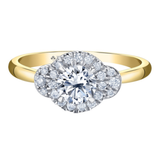 14K Yellow & White Gold .924ctw Canadian Diamond Halo Ring