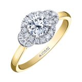 14K Yellow & White Gold .924ctw Canadian Diamond Halo Ring