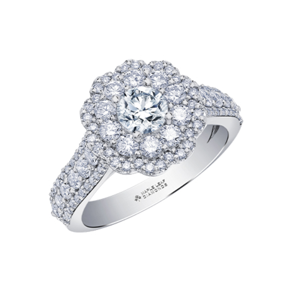 14K White Gold 1.79ctw Canadian Diamond Multistone Floral Ring