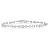 14K White Gold 1.30ctw Diamond Baguette Bracelet