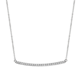 14K White Gold .08ctw Diamond Smile Micropave Necklace