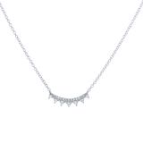 14K White Gold .12ctw Triangle Curved Bar Necklace