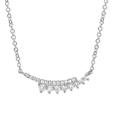 14K White Gold .16ctw Diamond Crossover Necklace