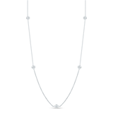 14K White Gold .28ctw Diamond Micro Bezel Necklace