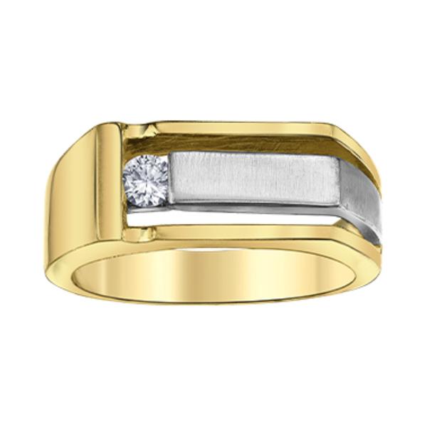 10K Yellow & White Gold .195ct Canadian Ring
