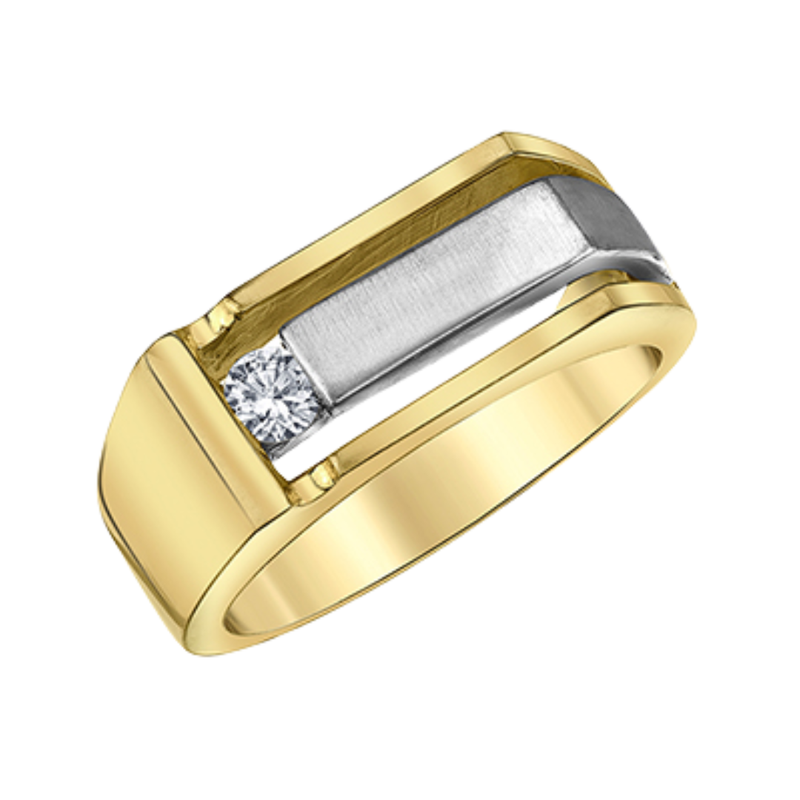 10K Yellow & White Gold .195ct Canadian Ring