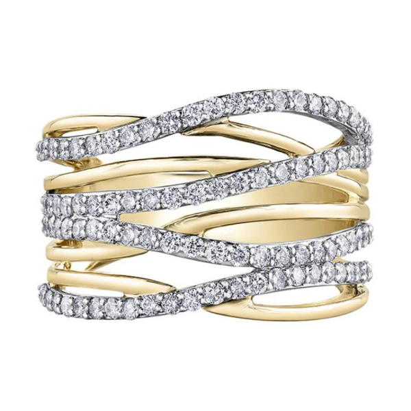 10K Yellow & White Gold 1.00ctw Diamond Envy Ring