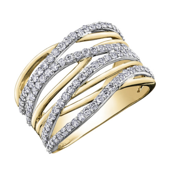 10K Yellow & White Gold 1.00ctw Diamond Envy Ring