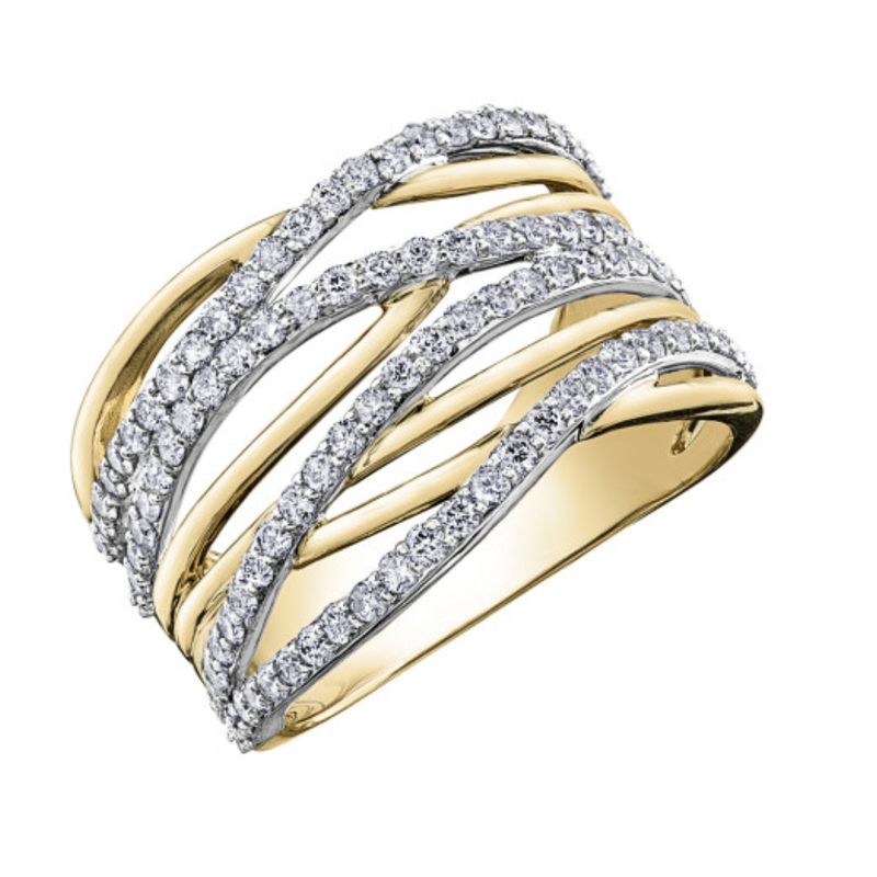 10K Yellow & White Gold 1.00ctw Diamond Envy Ring