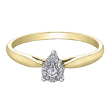 10K Yellow & White Gold .084ctw Diamond Illuminaire Pear Shape Illusion Ring