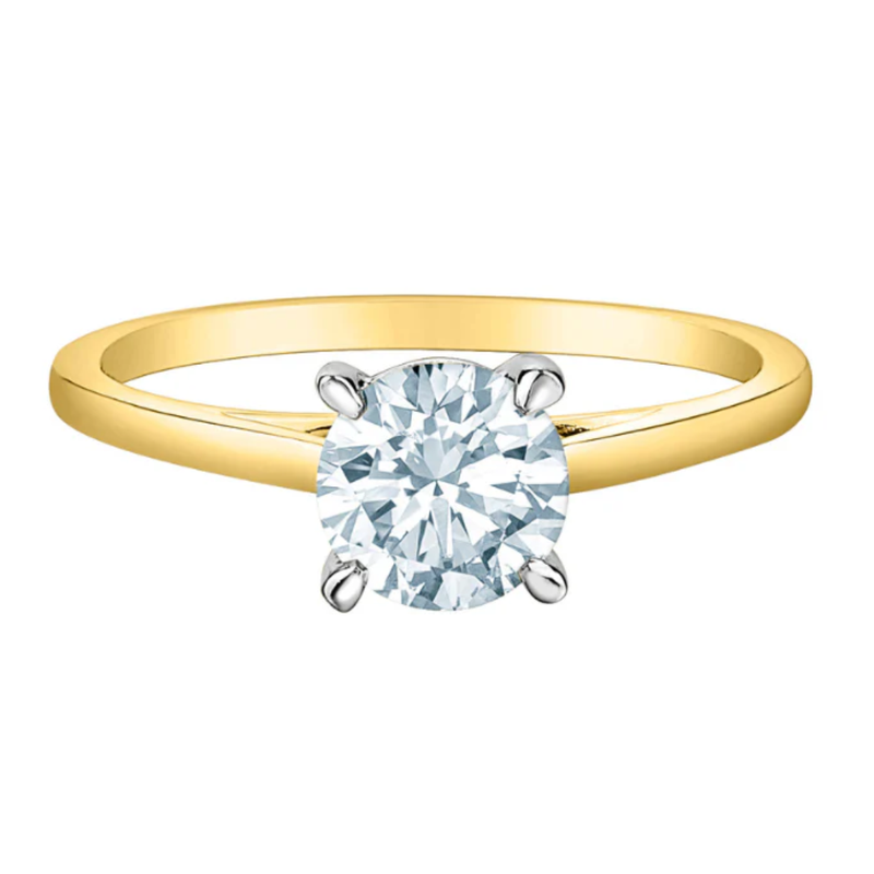 14K Yellow Gold 1.06ct Round Lab Diamond Solitaire Ring