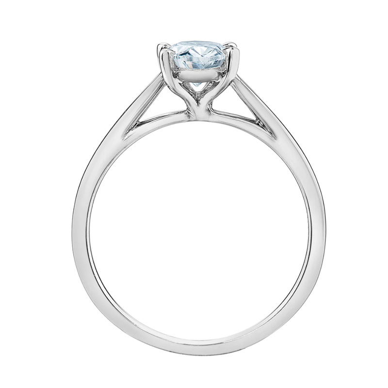 14K White Gold 1.10ct Round Lab Diamond Solitaire Ring