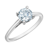 14K White Gold 1.10ct Round Lab Diamond Solitaire Ring