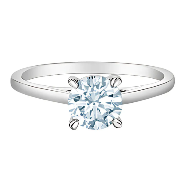 14K White Gold 1.10ct Round Lab Diamond Solitaire Ring