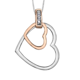 10K White & Rose Gold .015ctw Diamond Heart Pendant on a Chain