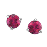 10K White Gold Pink Topaz Stud Earrings