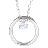Sterling Silver .25ct Lab Diamond Encircled Pendant on a Chain