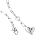 Jenny Bird Puffy Heart High Polish Silver Necklace
