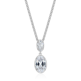 ELLE Sterling Silver Double Dangle 'Serenelle' Necklace