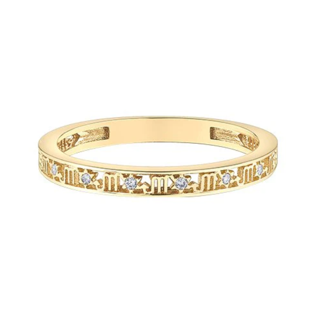 10K Yellow Gold .05ctw Diamond Scorpio Chi Chi Ring