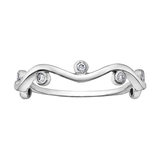10K White Gold .08ctw Diamond Wavy Chi Chi Ring
