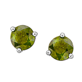 10K White Gold Peridot Stud Earrings