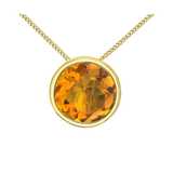 10K Yellow Gold Citrine Bezel set Pendant on a Chain