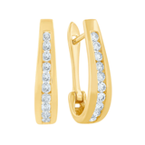 10K Yellow Gold .50ctw Diamond Leverback Earrings