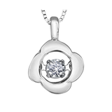 FJ 10K White Gold .02ctw Diamond "Tempo" Diamond Pendant with Chain