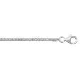 Sterling Silver 20" 1.2mm Diamond cut Rounded Box Link Chain