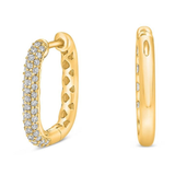 14K Yellow Gold .41ctw Diamond Square Hoops