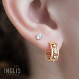 14K Yellow Gold .26ctw Diamond Huggies