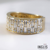 14K Yellow Gold 1.95ctw Diamond Wide Band