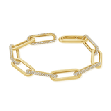 10K Yellow Gold 4.07ctw Diamond Paperclip Bracelet