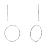 14K White Gold 2.00ctw Diamond Inside Out Hoops